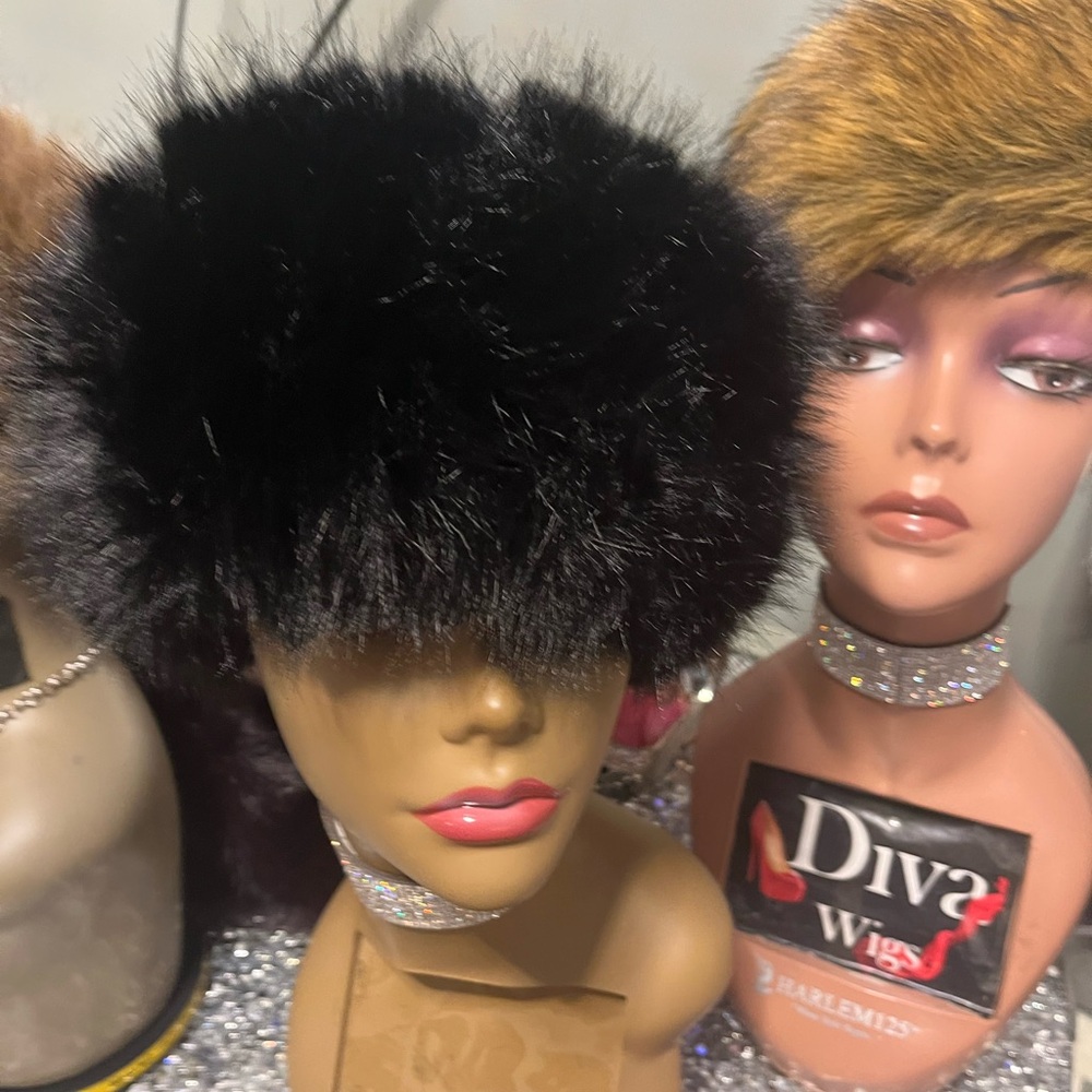 Black Faux Fur Hat